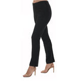 "Sasha" Pull-On Straight Leg Pant in Black Denim - SASHA-BKD