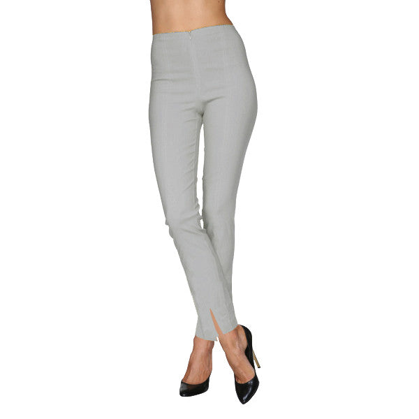 Mesmerize Pants with Front Ankle Slits and Front Zipper in Silver - MA21-SLV