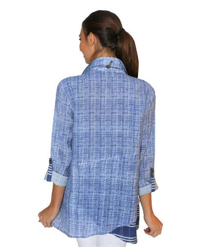 Lior "Ellie" Chambray Button Front Shirt- Ellie - Size S Only!
