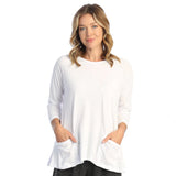 Solid Mineral Washed Patch Pocket Tunic Top - M12