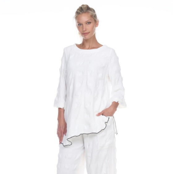 Moonlight Textured Tunic in White - 3060-WT -