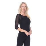 Mesmerize Sheer Mesh Top in Black - X-Ray-Blk - Sizes S & M Only - Final Sale!