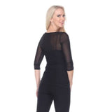 Mesmerize Sheer Mesh Top in Black - X-Ray-Blk - Sizes S & M Only - Final Sale!