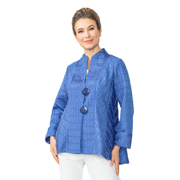 Textured Fit & Flare Jacket in Blue - 6293J-BLU