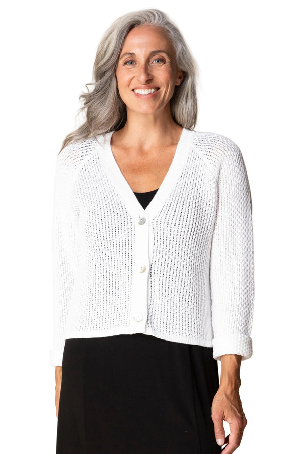 Coastal Crochet V-Neck Cardigan - 84017