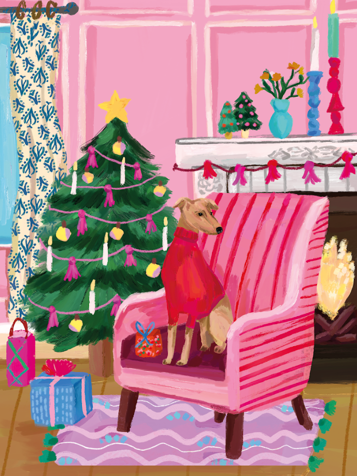 800pc Puzzle & Glue Kit: A Whippet Christmas, Millie Putland