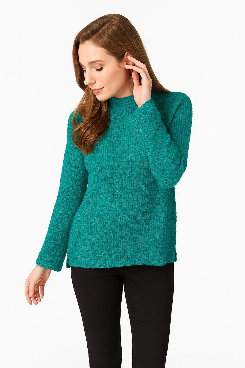 Speckle Bouclé Knit Sweater - 89056