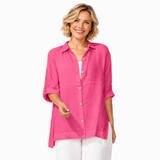 Lightweight Textured High-Low Shirt - 32440