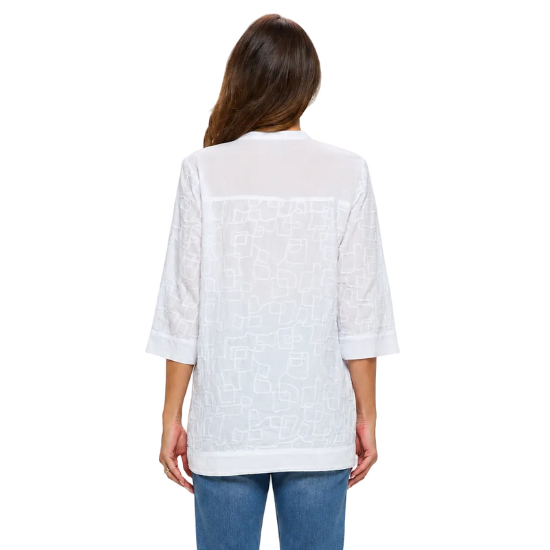 Embroidered Cotton Voile Tunic - EC426