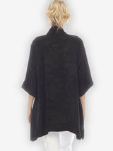 Citron Embossed Silk Blend Kimono in Black - 0917SSB