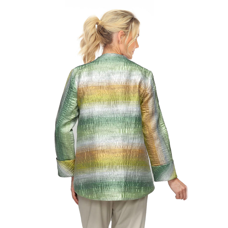 Stunning Metallic Asymmetric Jacket - 7518J-GRN