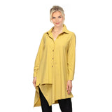 Long Asymmetric Tunic Shirt in Mustard - 7513B-MST