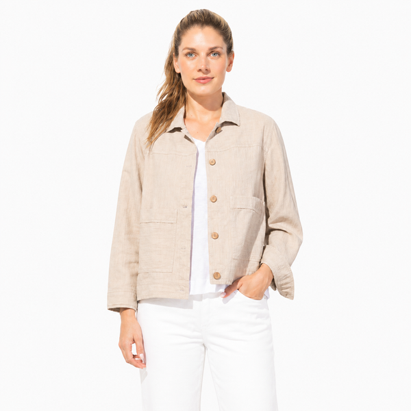 Cotton Beach Jacket in Khaki - 43346-KHK
