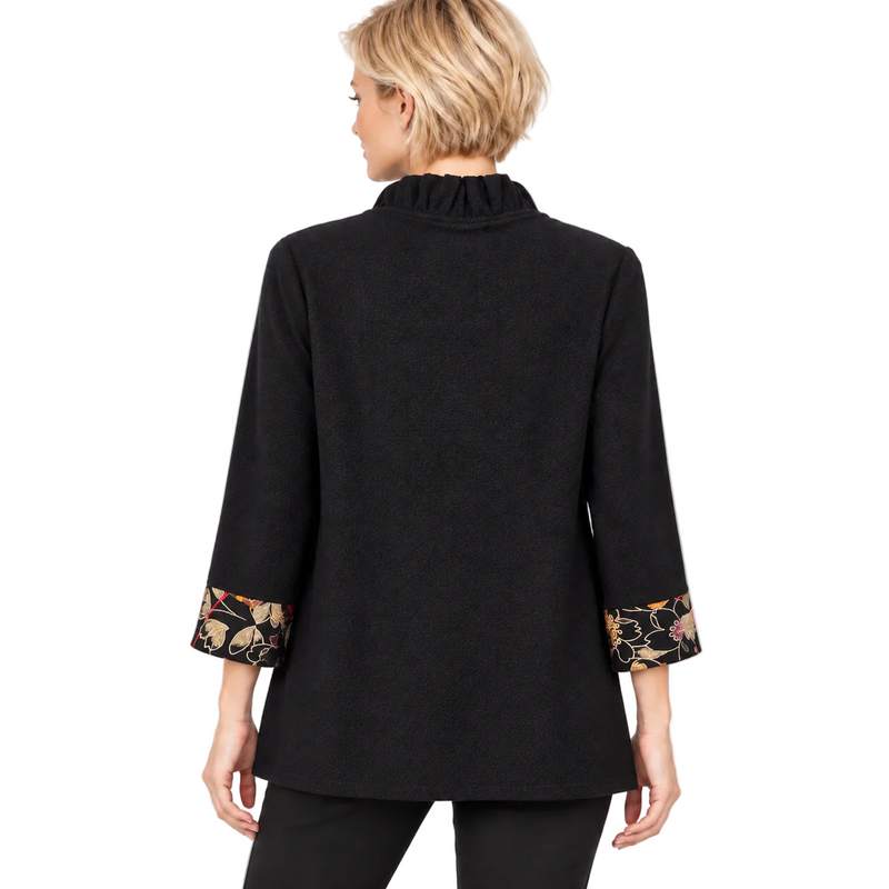 Asian-Inspired Floral Two-Button Jacket - CM114-BOUQ