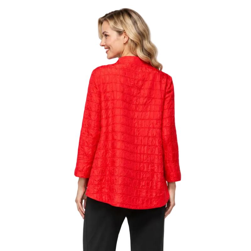 Textured One-Button Jacket in Red - 6288J-RD