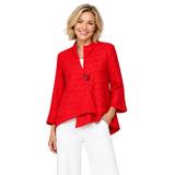Textured One-Button Jacket in Red - 6288J-RD