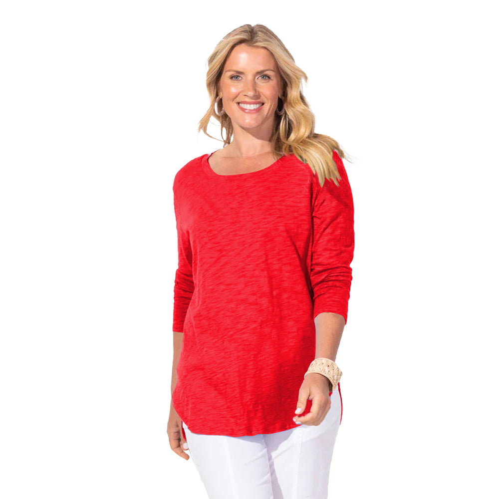 Escape By Habitat Women's Peruvian Cotton V-Neck Tee - Textured Slub Fabric, Short Sleeve