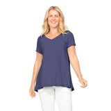 Easy Swing Shape Cotton V-Neck Tunic - 10022