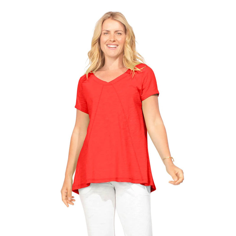 Easy Swing Shape Cotton V-Neck Tunic - 10022