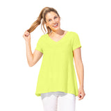 Easy Swing Shape Cotton V-Neck Tunic - 10022