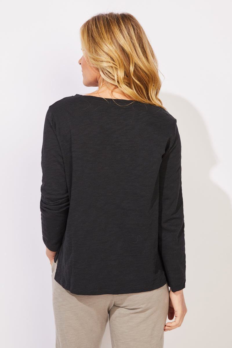 Textured Peruvian Cotton Boxy Tee - 10025