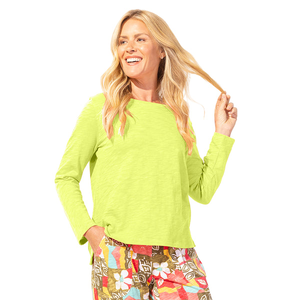 Textured Peruvian Cotton Slub Boxy Tee in Daiquiri - 10025-DAIQ - Size L Only!