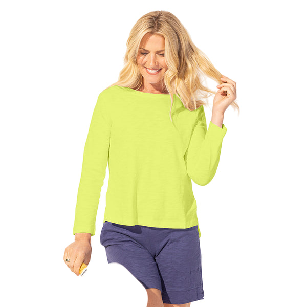 Textured Peruvian Cotton Slub Boxy Tee in Daiquiri - 10025-DAIQ - Size L Only!