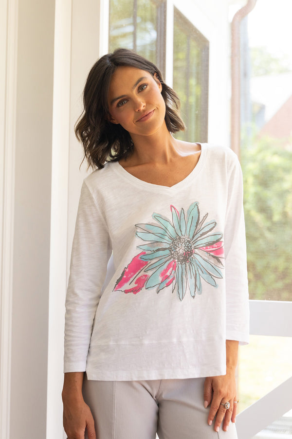 Impressionist Sunflower Hi-Lo Tee - 52641