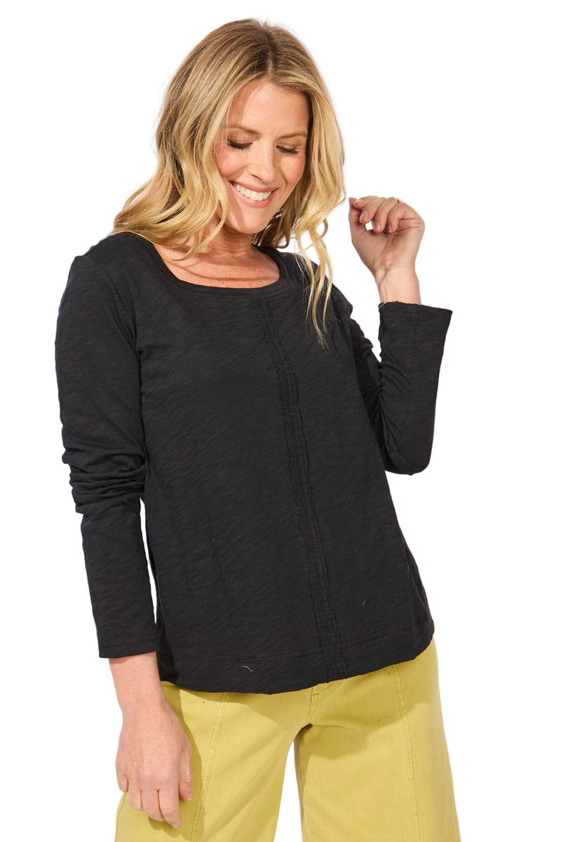 Textured Peruvian Cotton Slub Stay Centered Tee - 10030