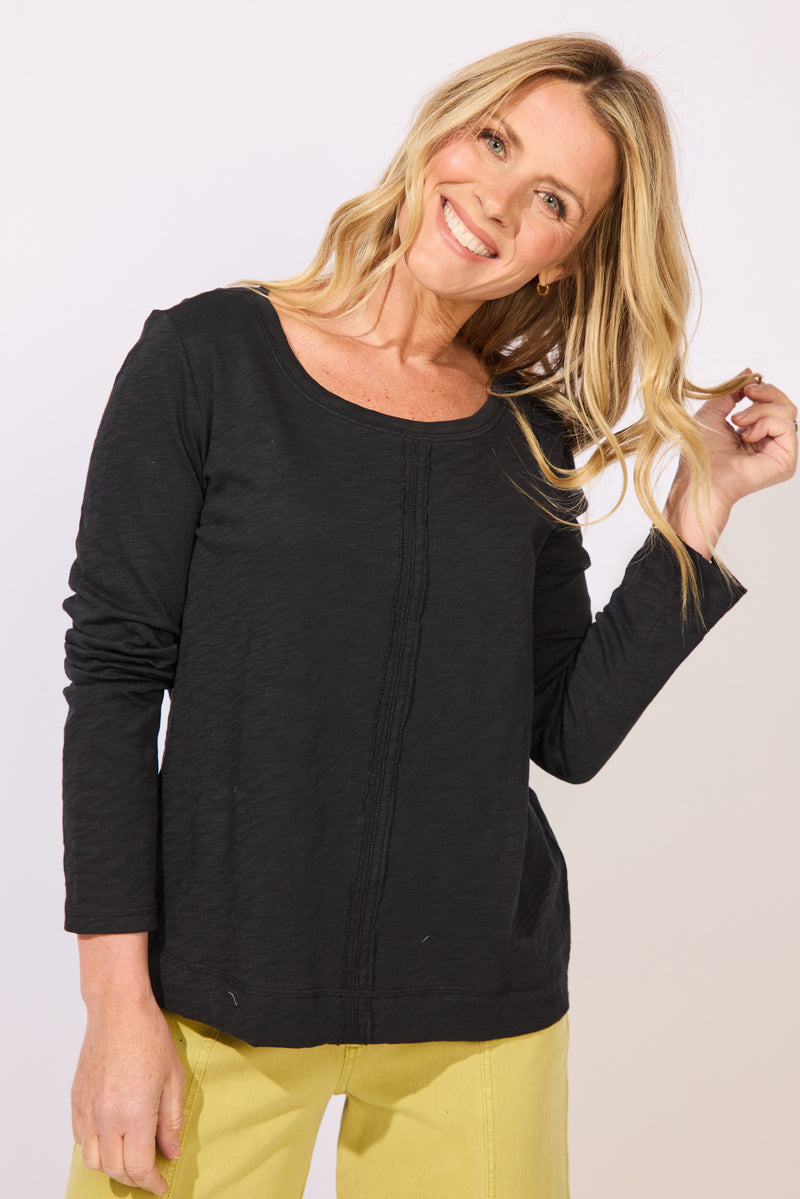 Textured Peruvian Cotton Slub Stay Centered Tee - 10030