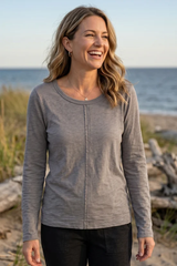 Textured Peruvian Cotton Slub Stay Centered Tee - 10030