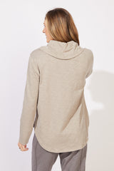 Textured Peruvian Cotton High Lo Cowl - 10036