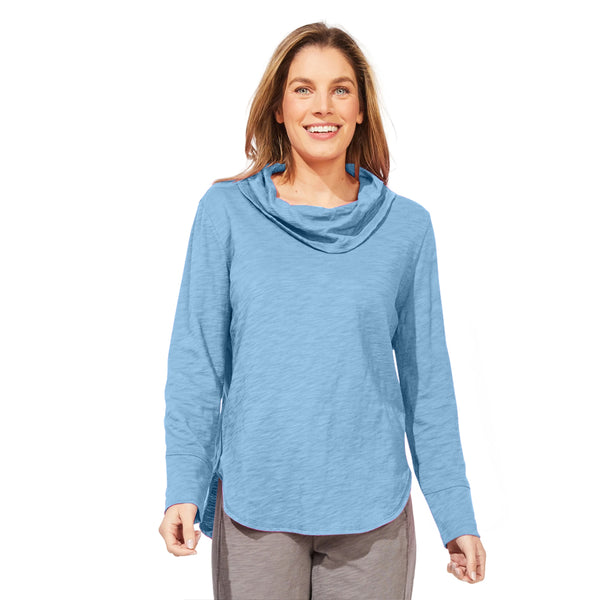 Textured Peruvian Cotton High Lo Cowl - 10036