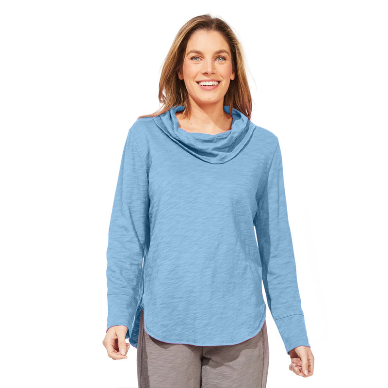 Textured Peruvian Cotton High Lo Cowl - 10036
