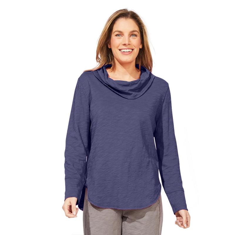 Textured Peruvian Cotton High Lo Cowl - 10036
