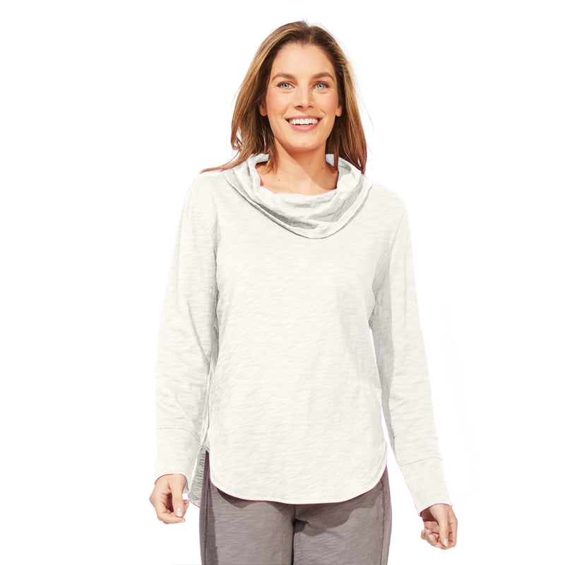 Textured Peruvian Cotton High Lo Cowl - 10036