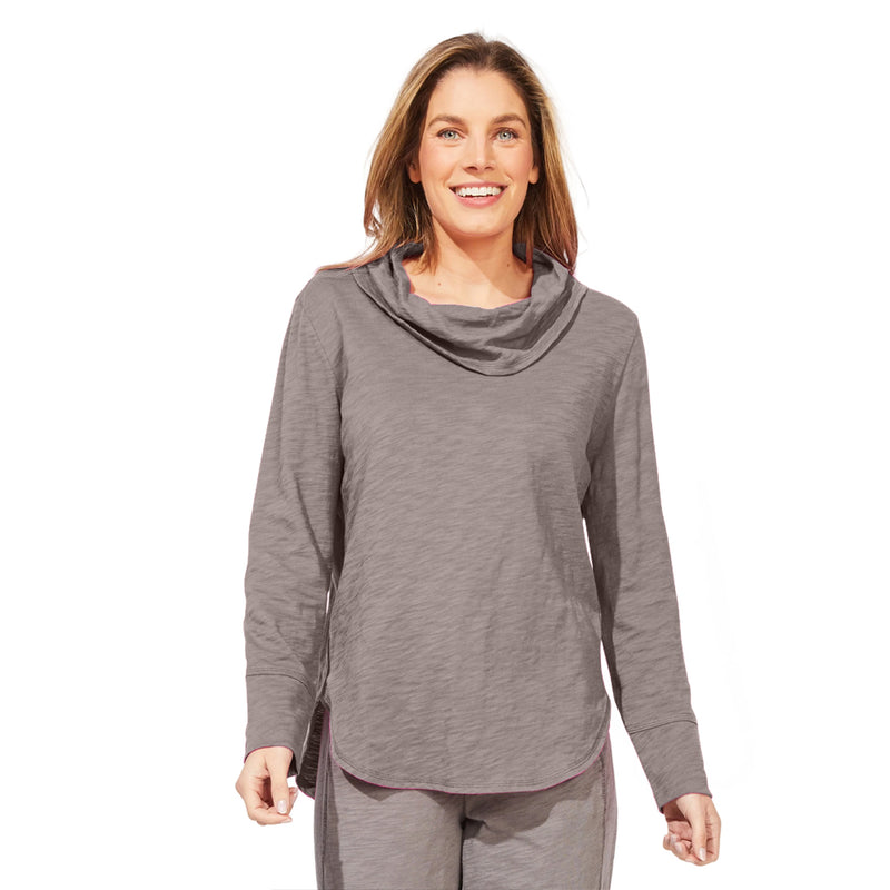 Textured Peruvian Cotton High Lo Cowl - 10036