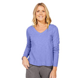 Textured Peruvian Cotton Soft V Neck Tee - 10037