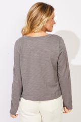 Textured Peruvian Cotton Soft V Neck Tee - 10037