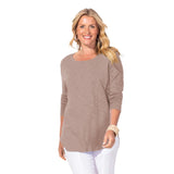 Textured Peruvian Cotton Base High-Low Tee - 10004