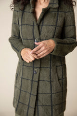 Windowpane Jacquard Car Coat - 88001