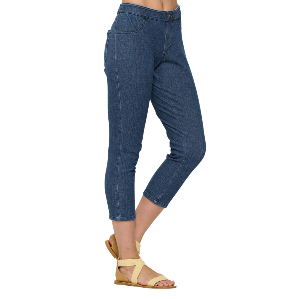 Focus Capri Jeggings w/ Back Pockets in Indigo Denim - FC-106-ID – Shop My  Fair Lady