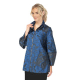 Two-Tone Floral Jacquard Jacket in Blue - 6673J