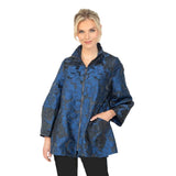 Two-Tone Floral Jacquard Jacket in Blue - 6673J