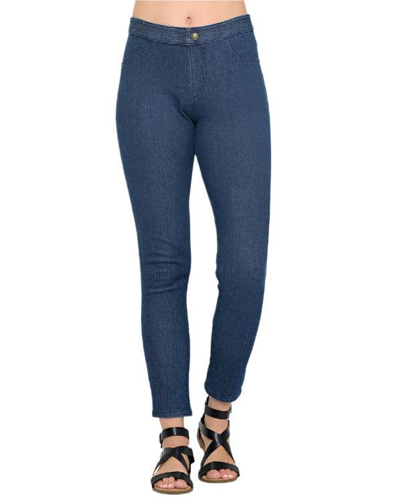 Focus Leggings w/ Back Pockets in Indigo Denim -  FC-105-ID