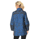 Two-Tone Floral Jacquard Jacket in Blue - 6673J