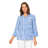 Mixed Stripe Shirt in Cornflower - 33215CF