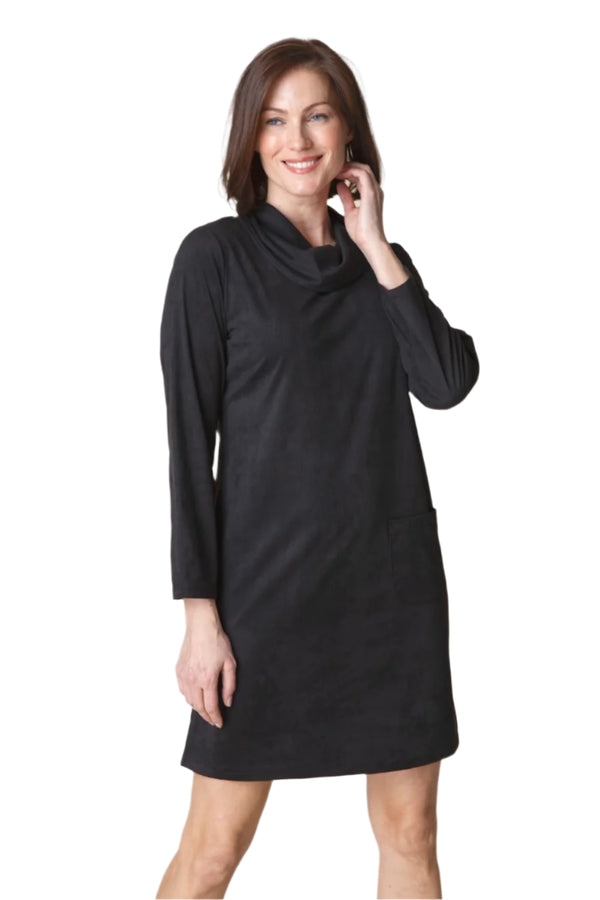 Faux Suede Easy Pocket Dress - 10885