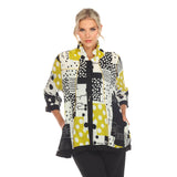 Polka-Dot Lightweight Button Front Swing Blouse/Jacket - 3497