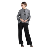 IC Collection Two-Tone Asymmetric Jacket in Grey/Black - 5281J-GRY